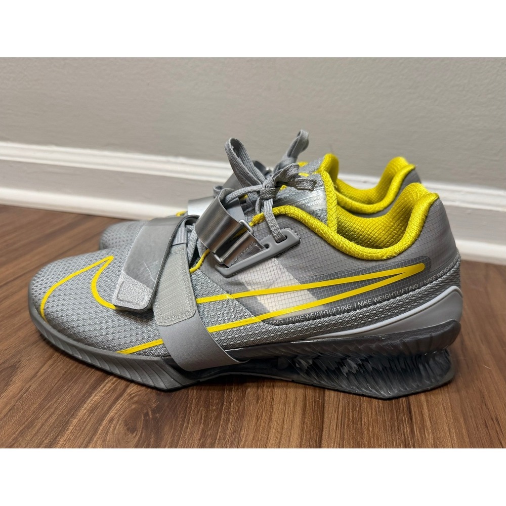 Nike Romaleos 4 Weightlifting Shoes Mens Wolf Grey Yellow (CD3463-002) Sz 11